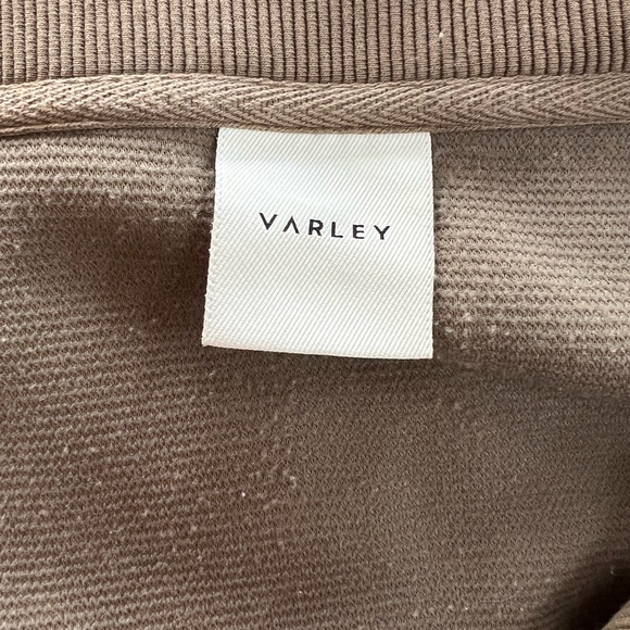 Varley Vine Half-Zip Ottoman Pullover in Stone Olive Beige Green, size L - Picture 9 of 14